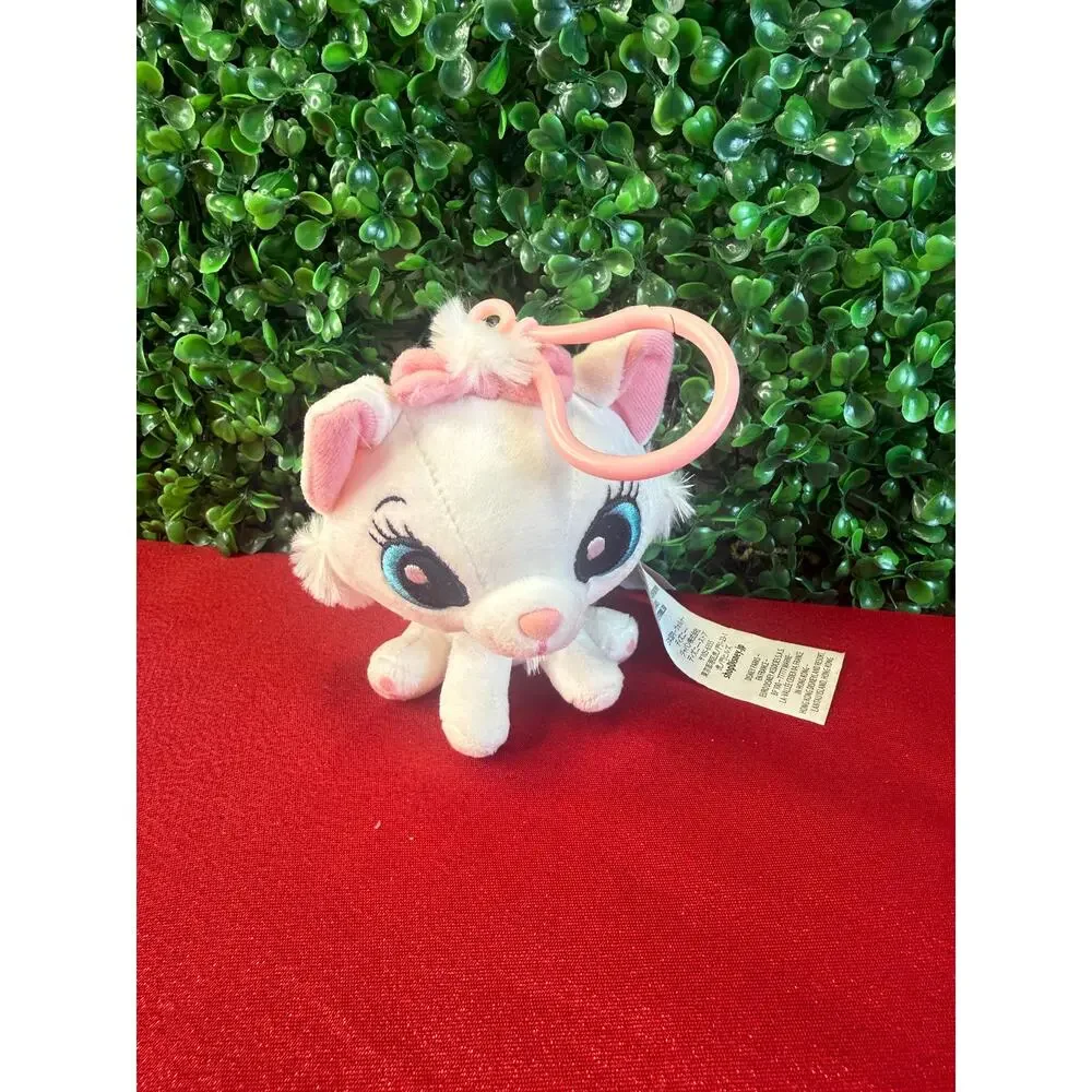 Disney Parks Marie Plush Keychain Aristocats Pink Bow Blue Eyes Backpack Clip